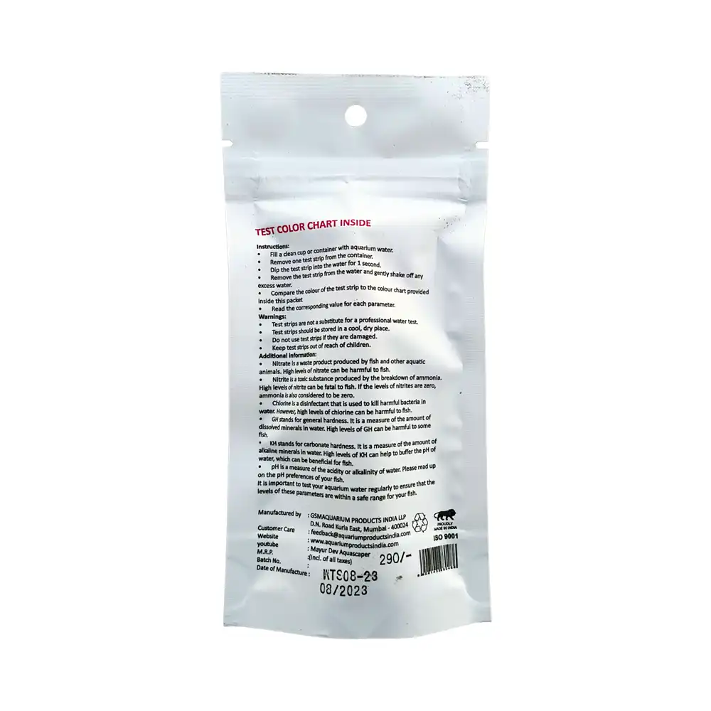 API Water Test Strips Back