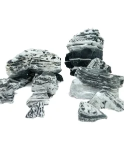 Multi Layered Thin Line Black White Fogging Mountains Stone