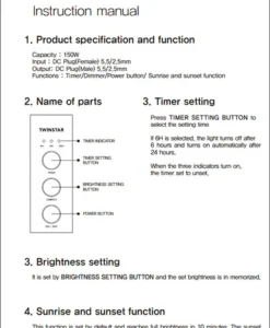 TWINSTAR Dimmer User Manual